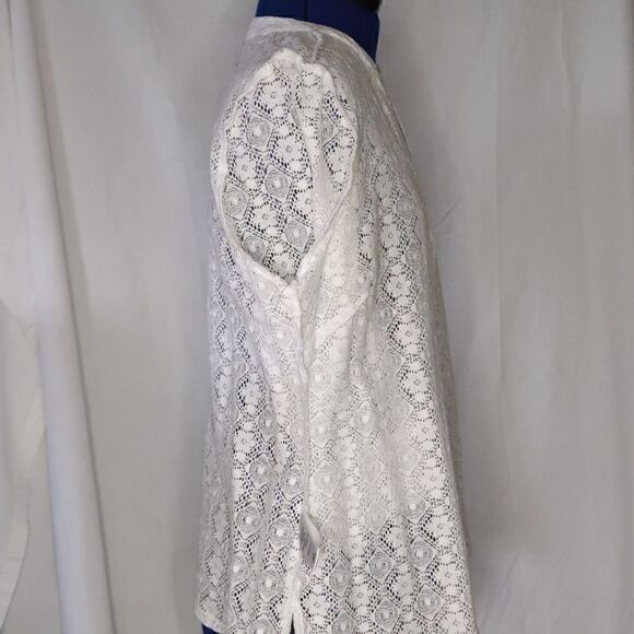 NWOT PL  Rebecca Malone Petites  Intricate pattern 3/4 sleeves summer jacket. - Picture 10 of 12